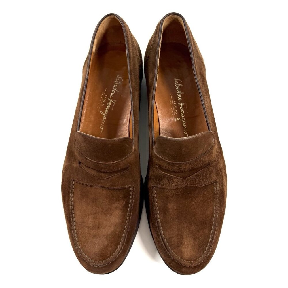 Salvatore Ferragamo Brown Suede Loafers
